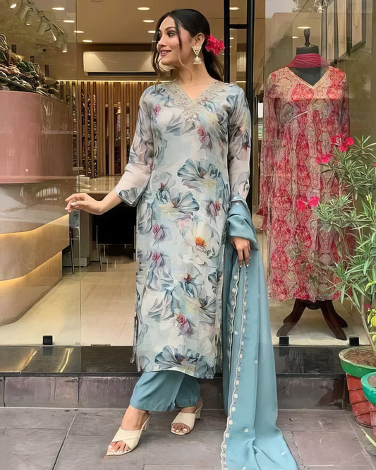 Aqua KURTA PANT DUPATTA SET