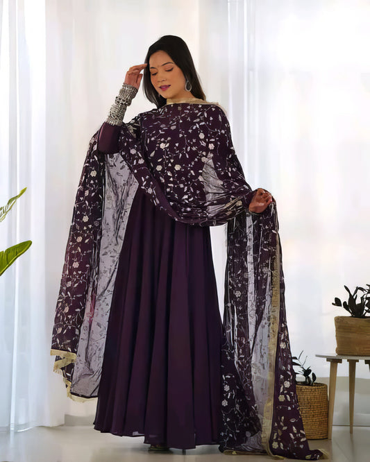 Purple Anarkali Gown